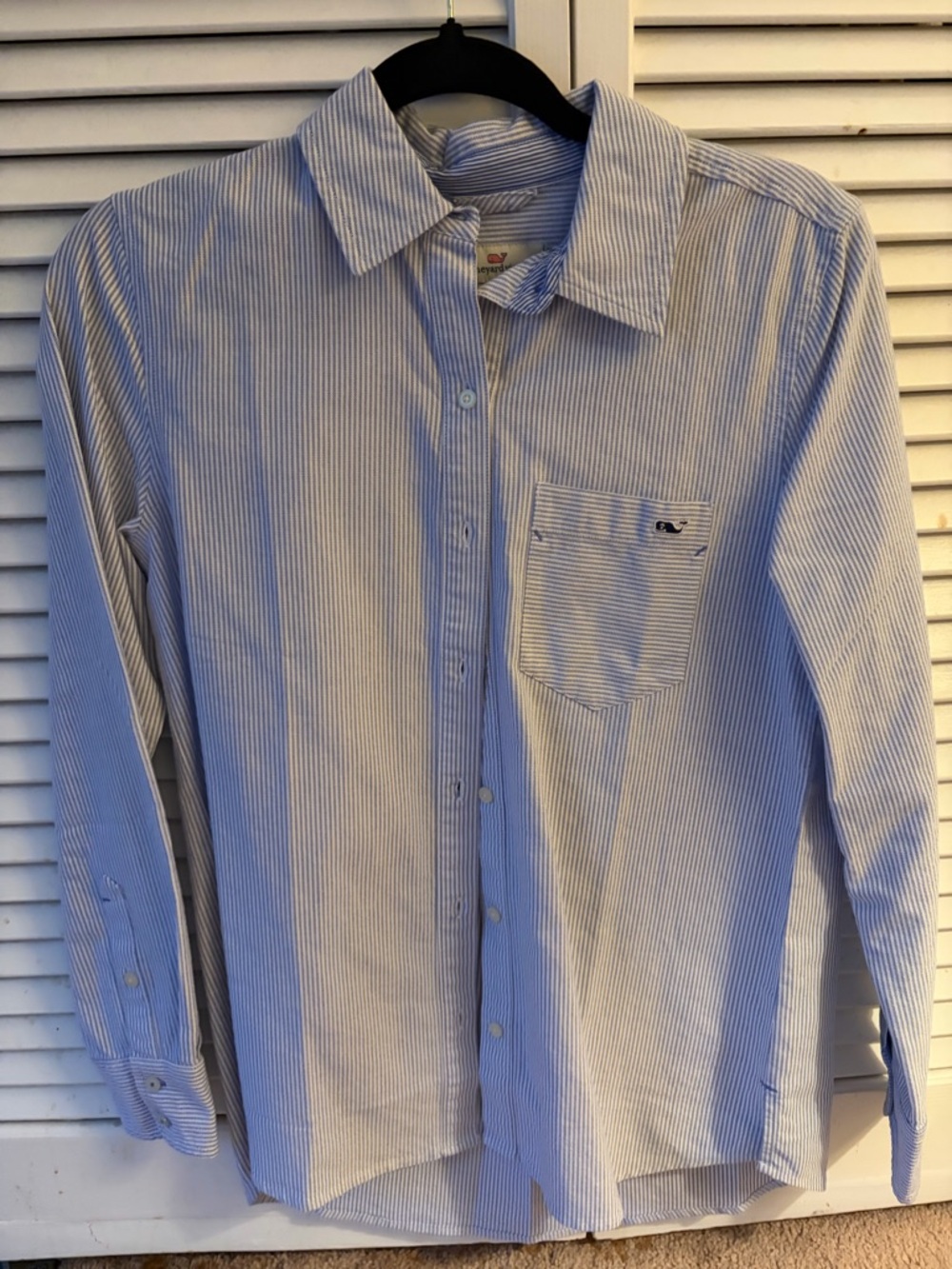 Slim Fit Blue Striped Women’s Button-Up Shirt